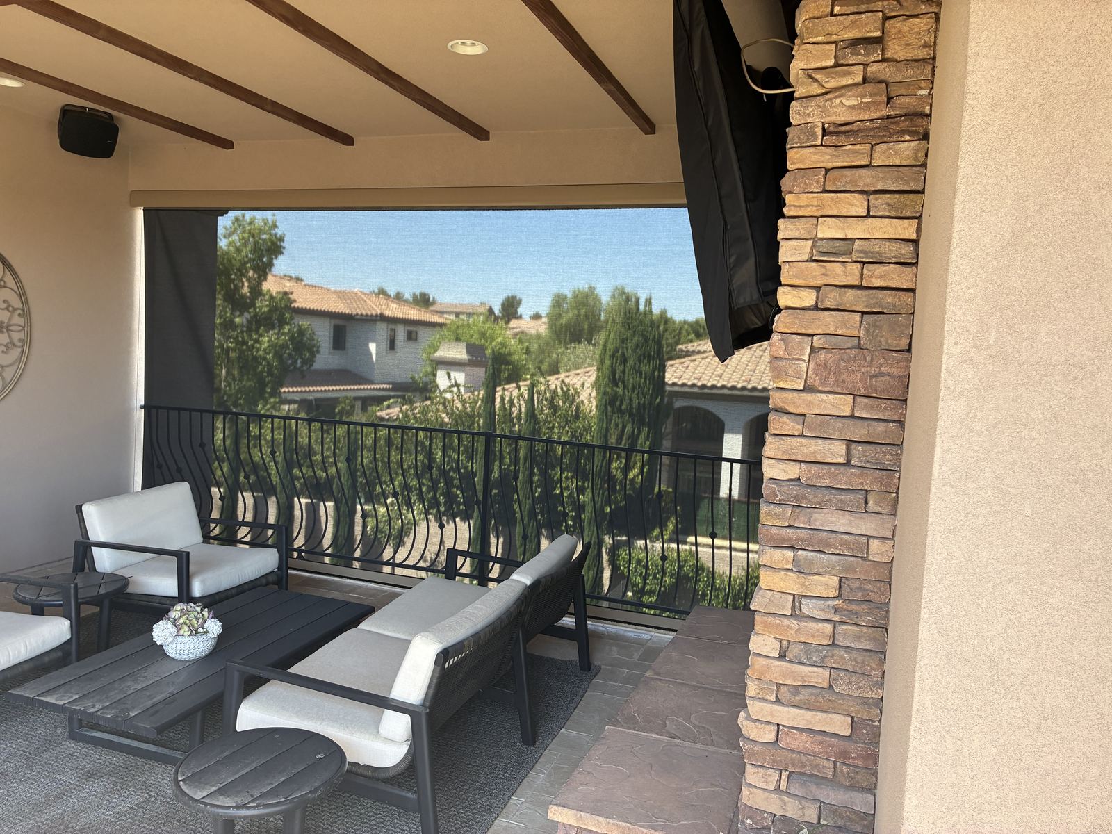 PowerScreen deployed on an upscale covered patio — Anthem, NV